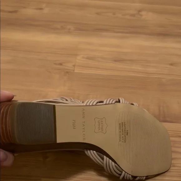 Ann Taylor Cream Wedge Sandals - Picture 3 of 4